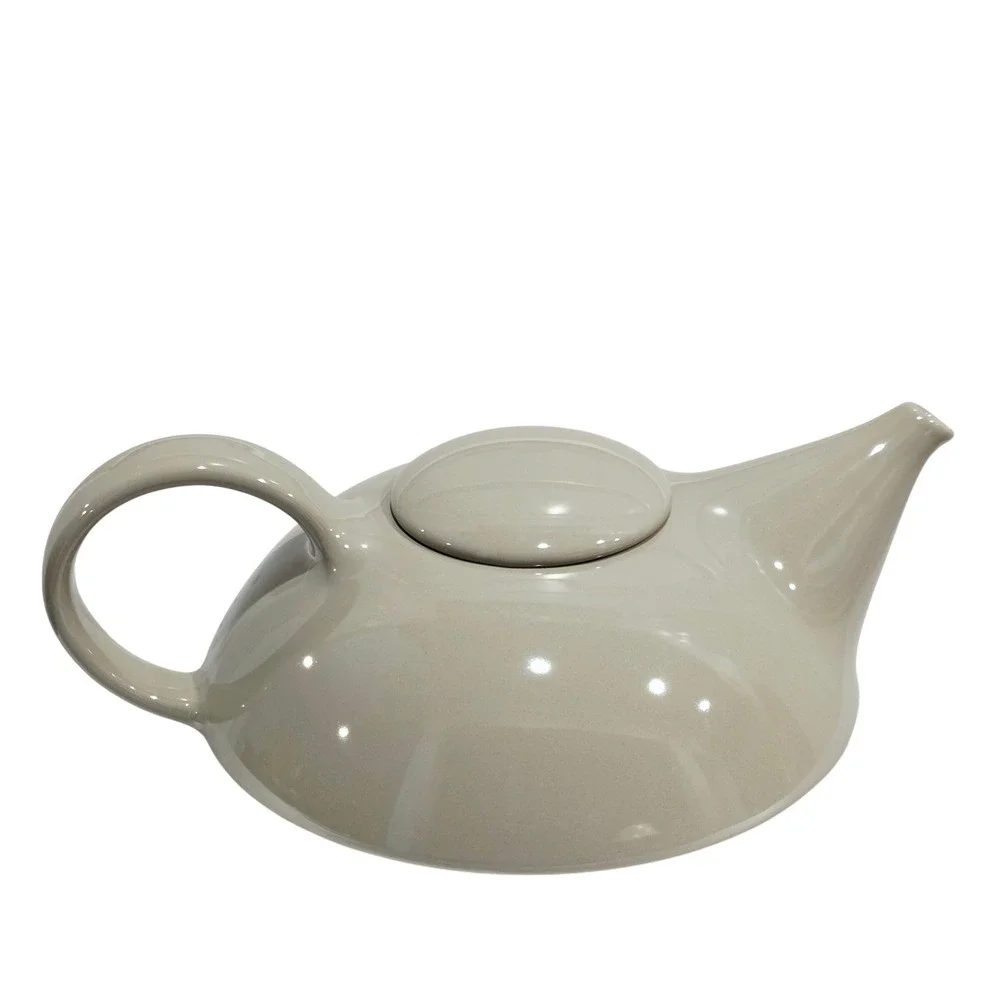 Claudia Schiffer Post Modern Teapot Ceramic‎ Taupe Quiet Luxury Modern